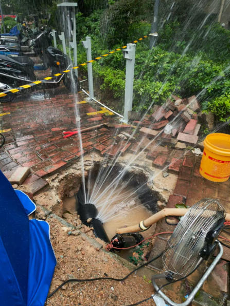 漏水检测现场图：卫生间漏点排查